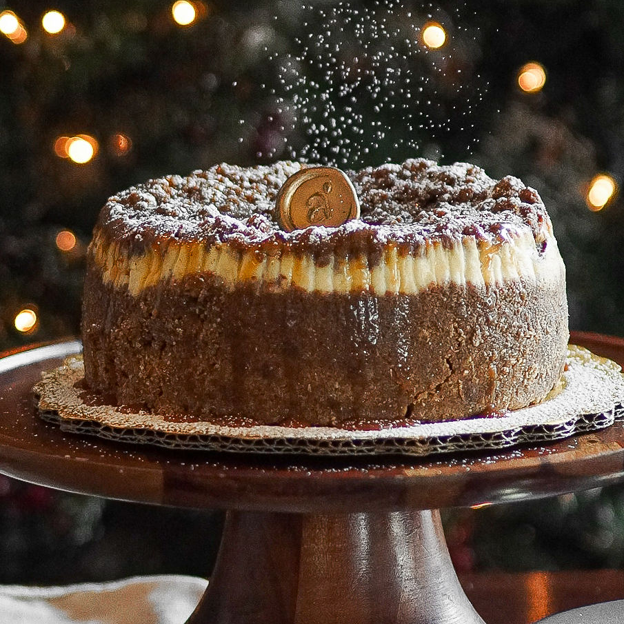 Cheesecake de manzana con canela y caramelo