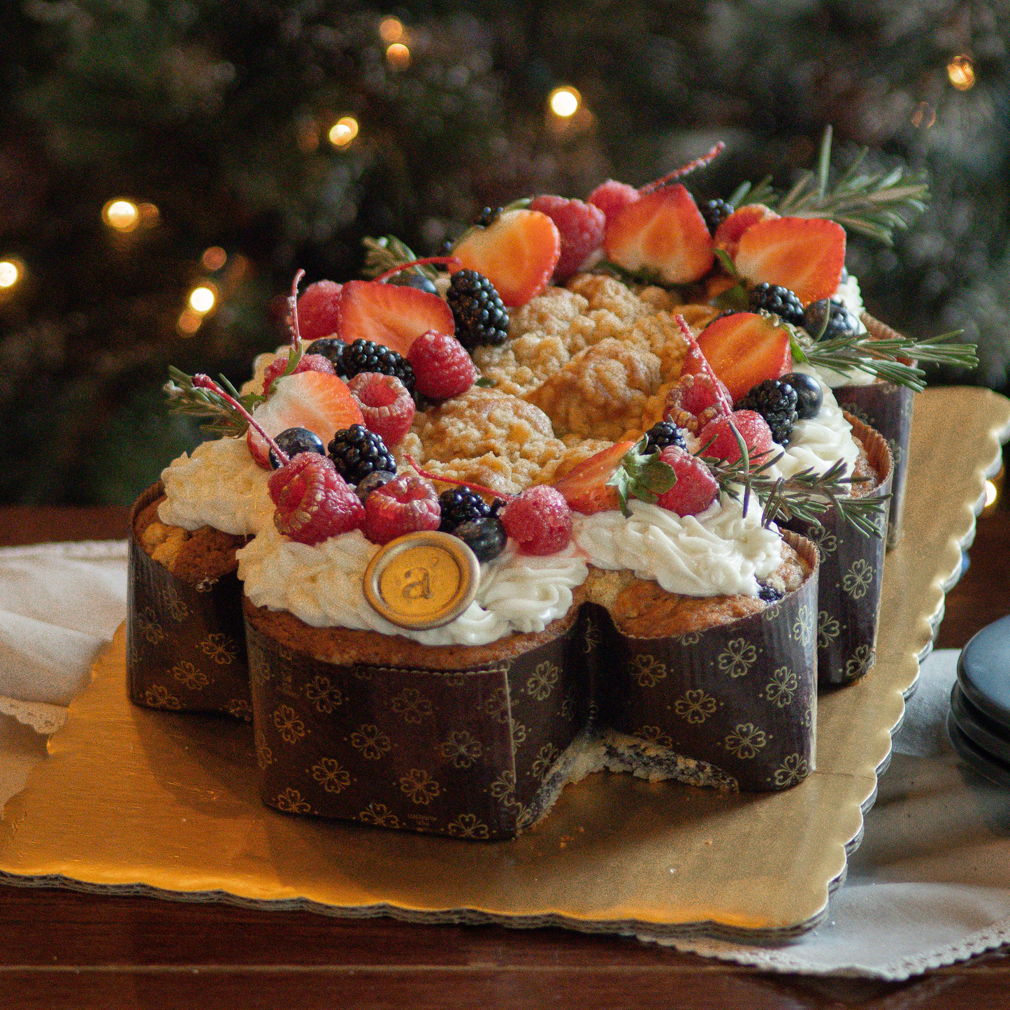 Pastel en forma de pinito navideño